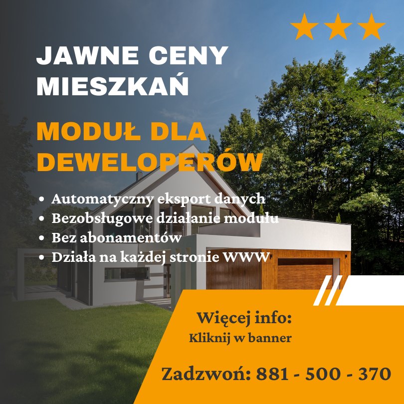 Jawne Ceny mieszkań moduł dla&nbsp;deweloperów